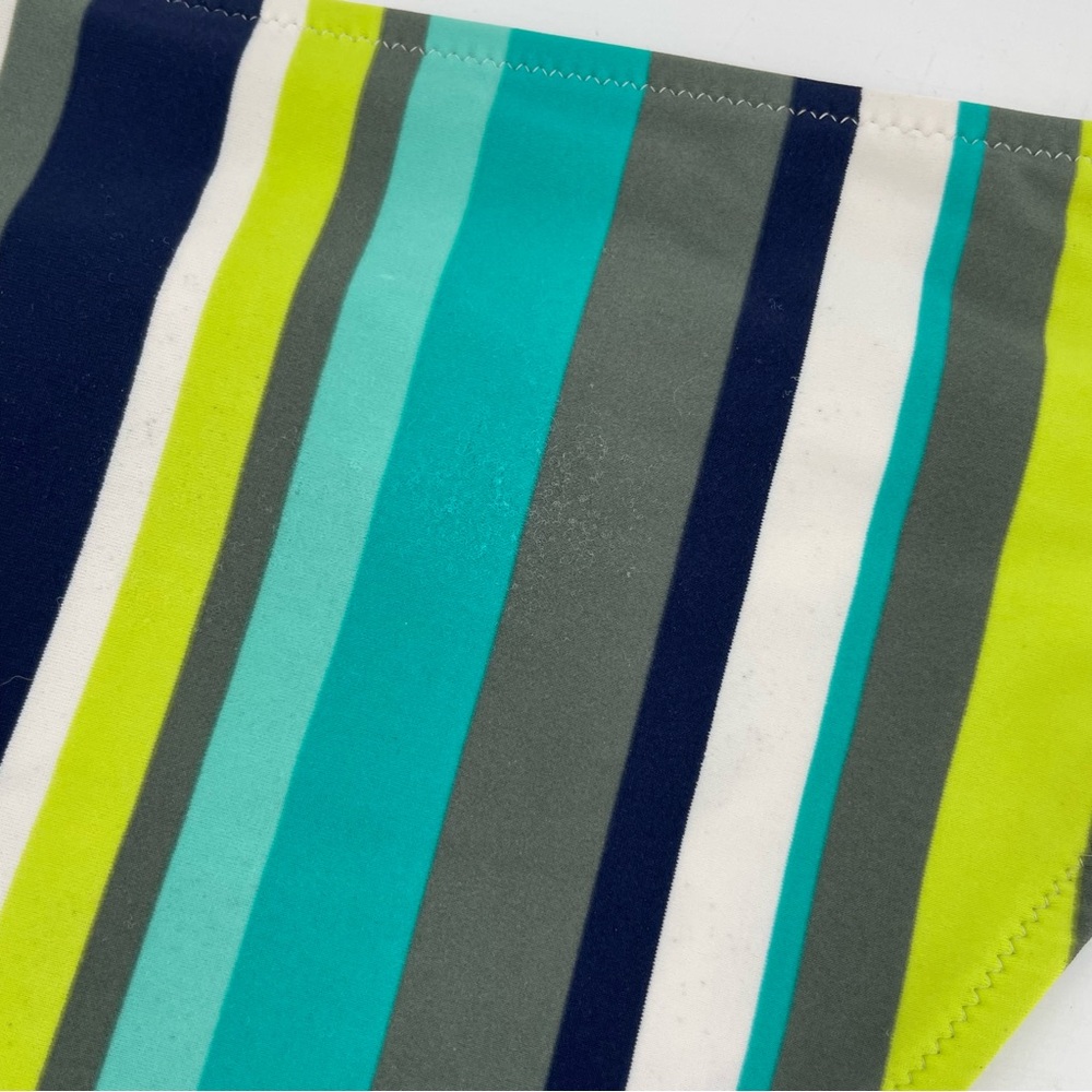 Aerie Swim Bikini Bottoms Teal Blue Green Stripes M - Picture 3 of 5
